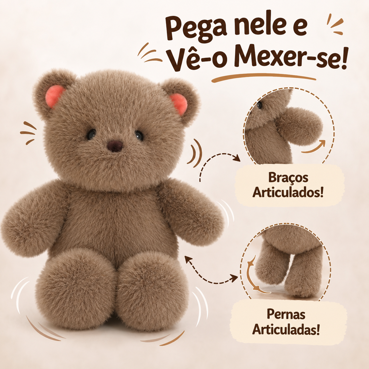 Peluche que Corre para os Teus Braços